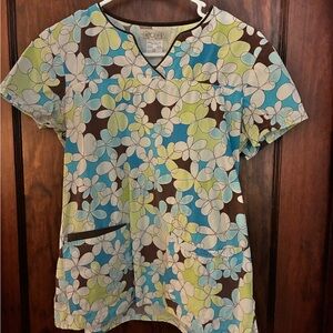 Floral Print Scrub Women's Top